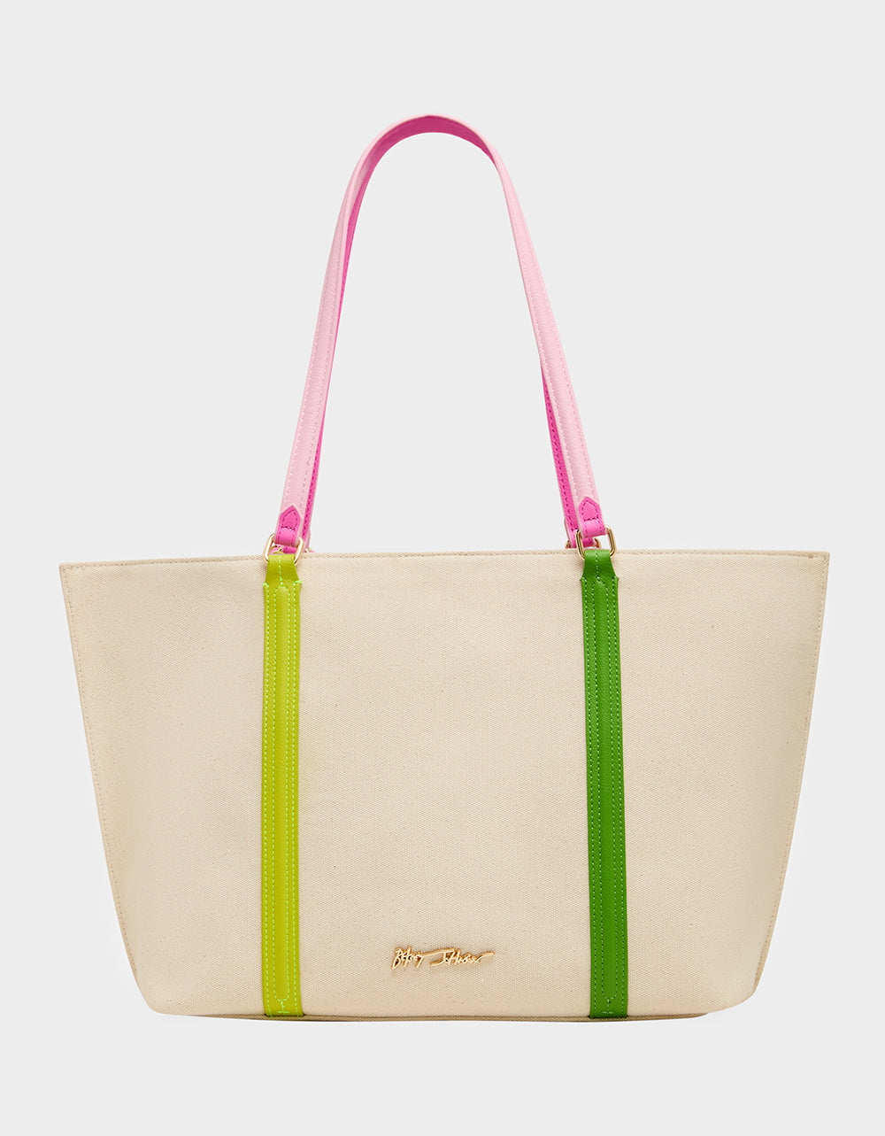 Betsey Johnson Latest - MISS MATCH TOTE NATURAL MULTI Natural Canvas Tennis Tote Sith Scarf