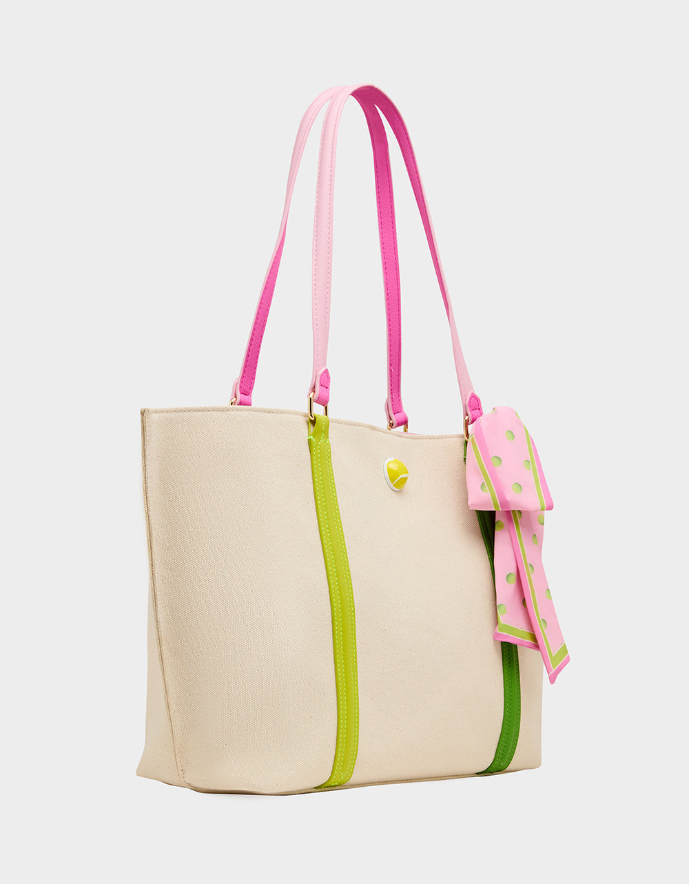 Betsey Johnson Latest - MISS MATCH TOTE NATURAL MULTI Natural Canvas Tennis Tote Sith Scarf
