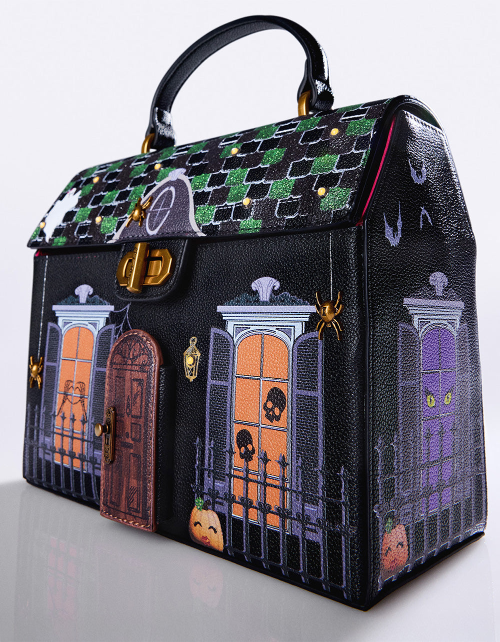 Betsey Johnson Premium - FOREVER HOME BLACK MULTI Women's Halloween-Themed Haunted House Crossbody Handbag
