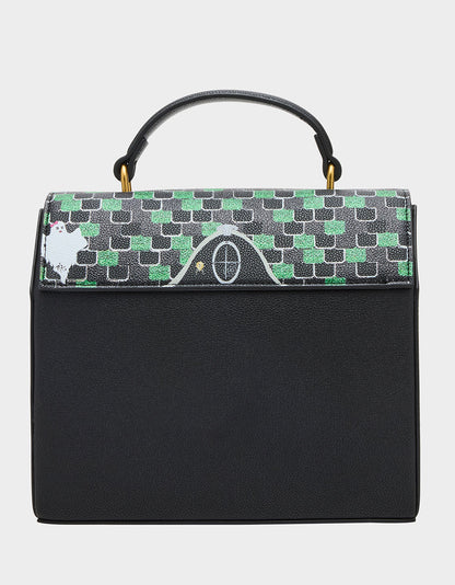 Betsey Johnson Premium - FOREVER HOME BLACK MULTI Women's Halloween-Themed Haunted House Crossbody Handbag