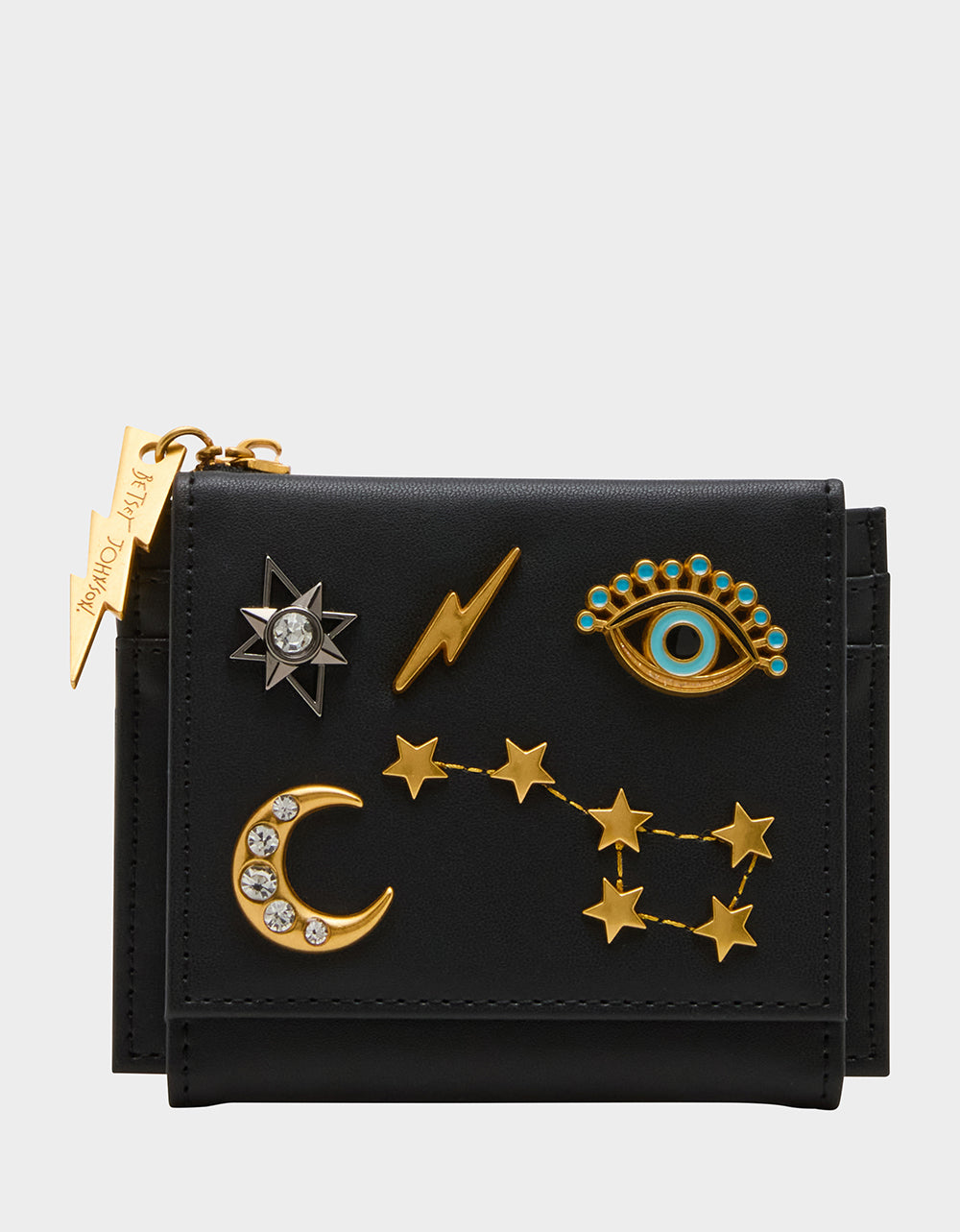 Betsey Johnson Trending - CELESTIAL BIFOLD WALLET BLACK Women's Moon Star Black Wallet