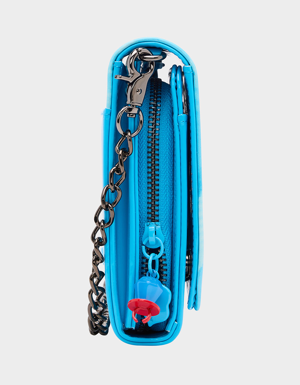 Betsey Johnson Recommended - RING POP PATENT WALLET ON CHAIN BLUE Women's Ring Pop Halloween Wallet
