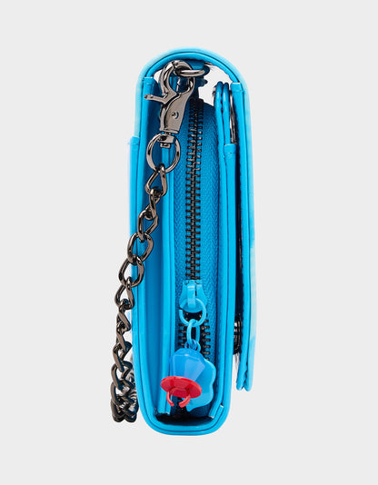 Betsey Johnson Recommended - RING POP PATENT WALLET ON CHAIN BLUE Women's Ring Pop Halloween Wallet