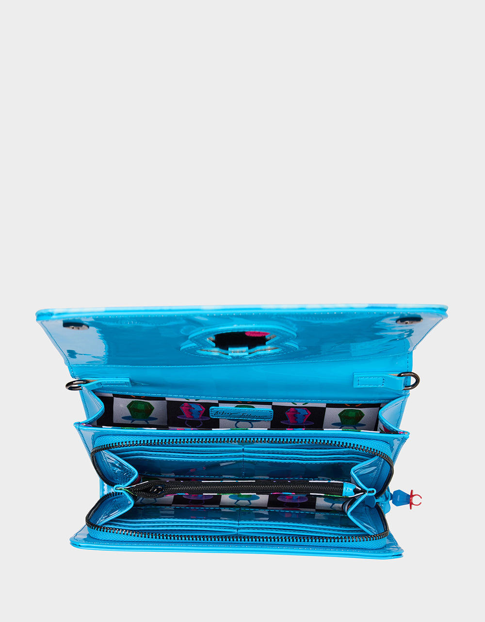 Betsey Johnson Recommended - RING POP PATENT WALLET ON CHAIN BLUE Women's Ring Pop Halloween Wallet