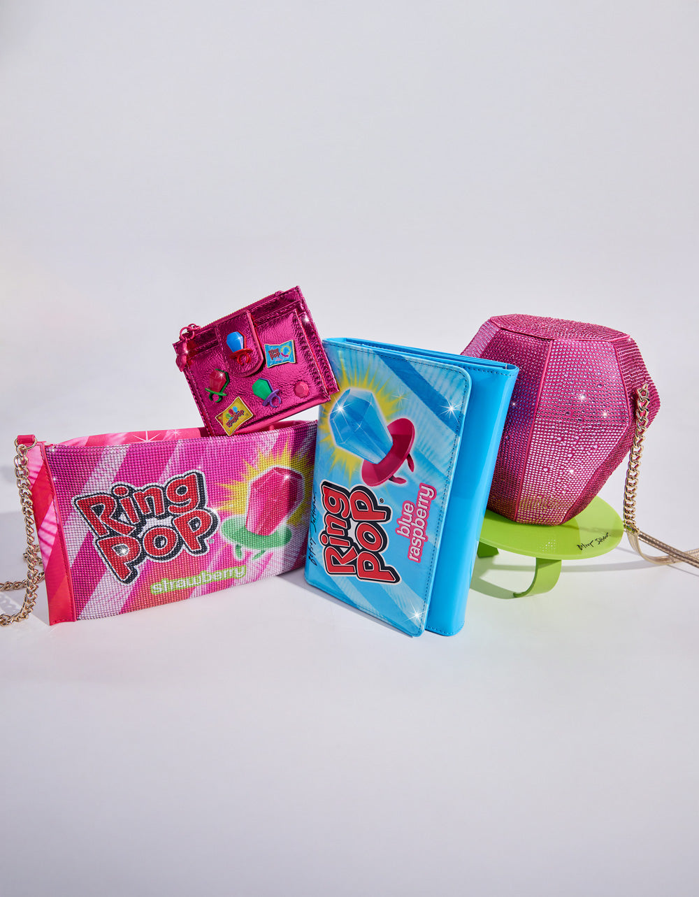 Betsey Johnson Recommended - RING POP PATENT WALLET ON CHAIN BLUE Women's Ring Pop Halloween Wallet