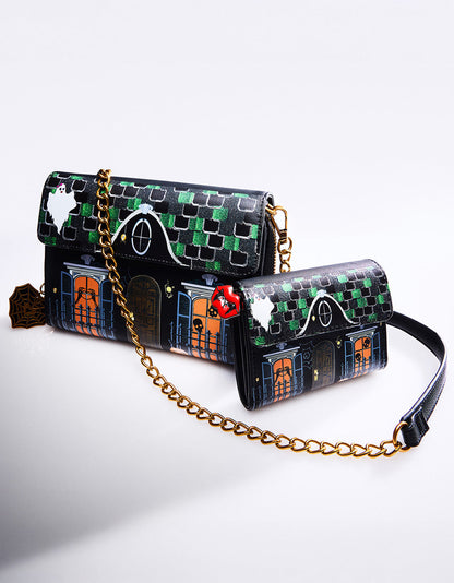 Betsey Johnson Top Pick - FOREVER HOME WALLET ON CHAIN BLACK/MULTI Women's Halloween-Themed House Wallet