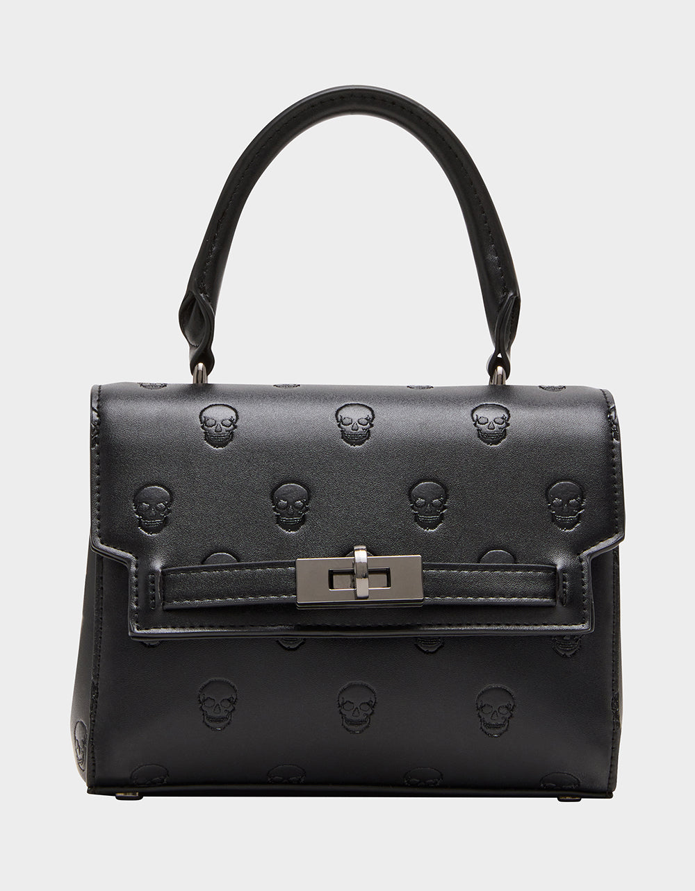 Betsey Johnson Deals - SKULLICIOUS TOP HANDLE BLACK Women's Black Skull Top Handle Handbag with Crossbody Strap