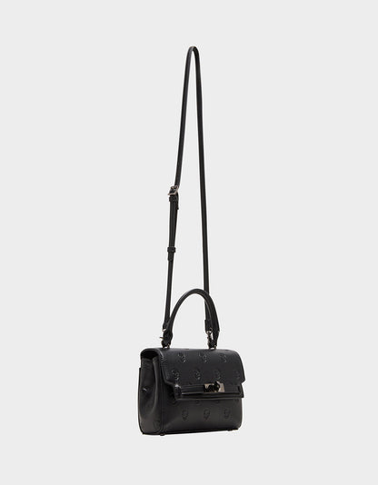 Betsey Johnson Deals - SKULLICIOUS TOP HANDLE BLACK Women's Black Skull Top Handle Handbag with Crossbody Strap