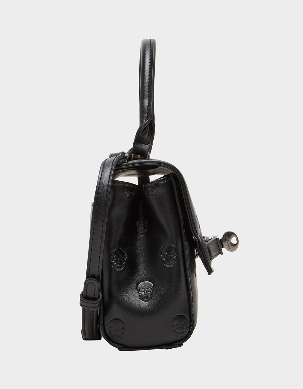 Betsey Johnson Deals - SKULLICIOUS TOP HANDLE BLACK Women's Black Skull Top Handle Handbag with Crossbody Strap