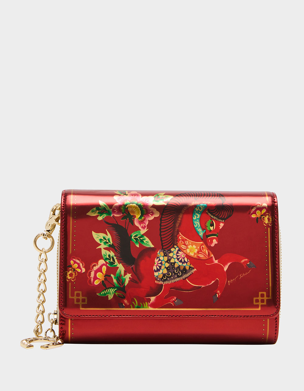Betsey Johnson Great Value - CHINESE NEW YEAR WALLET ON CHAIN RED Women's New Years Heart Crossbody Wallet