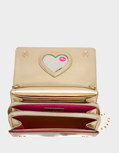 Betsey Johnson Great Value - CHINESE NEW YEAR WALLET ON CHAIN RED Women's New Years Heart Crossbody Wallet