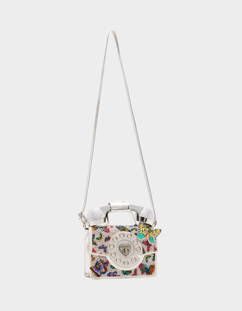 Betsey Johnson Deals - KITSCH BUTTERFLY PHONE BAG SILVER/MULTI