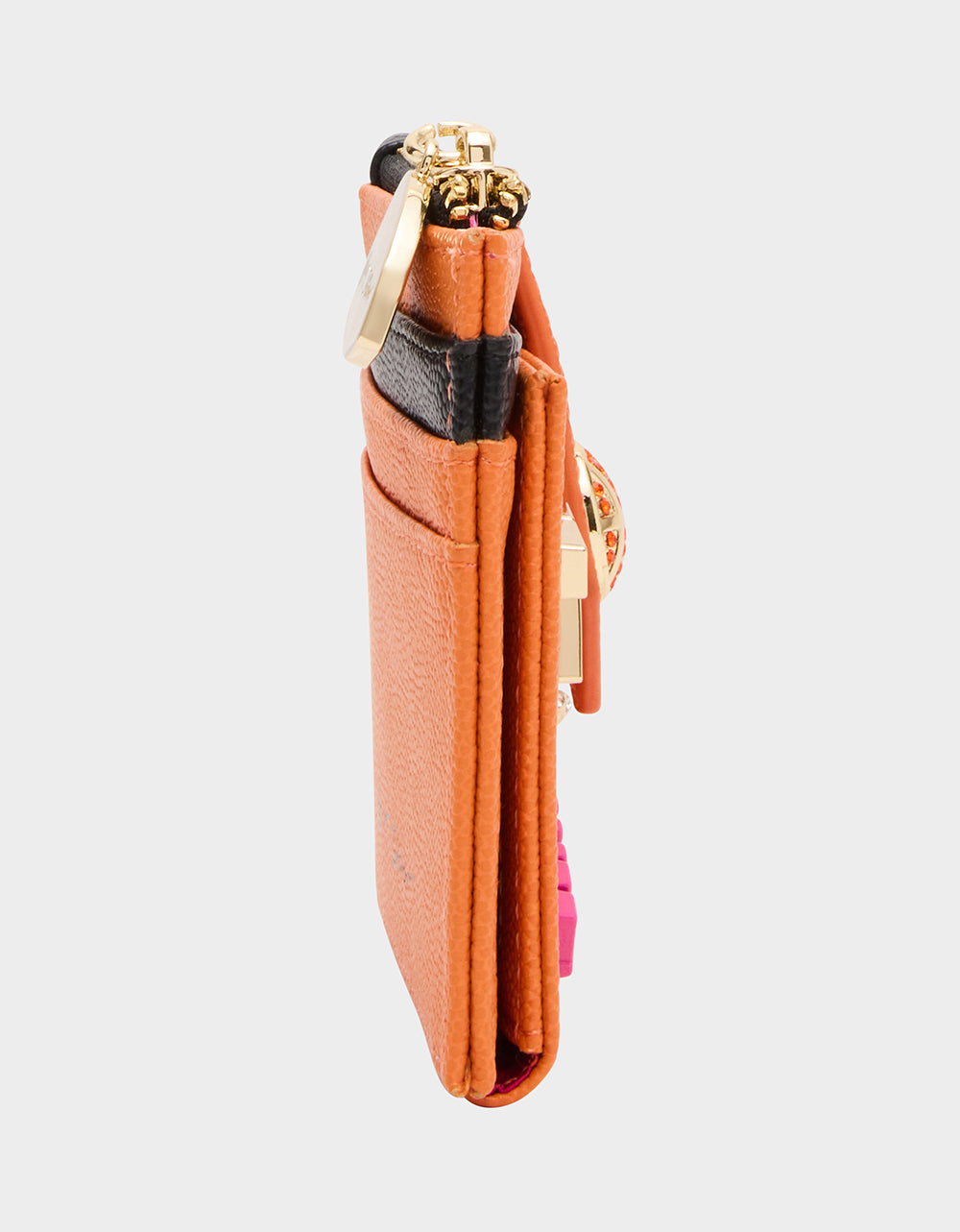 Betsey Johnson Best Price - DONT BLOCK ME BIFOLD WALLET ORANGE Women's Basketball Bifold Wallet