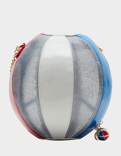 Betsey Johnson New - KITSCH HAVIN A BALL AMERICAN FLAG Women's Kitsch Beach ball Handbag