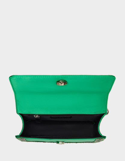 Betsey Johnson Great Value - HATS OFF CONVERTIBLE RHINESTONE GREEN Women's Rhinestone Embellished Sparkly Witch Hat Crossbody Halloween Handbag