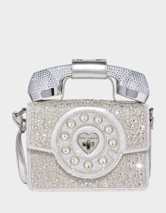 Betsey Johnson Quality - KITSCH MILLION STARS PHONE BAG SILVER