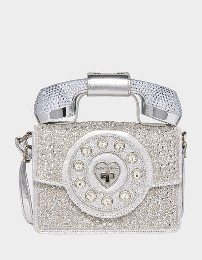 Betsey Johnson Quality - KITSCH MILLION STARS PHONE BAG SILVER