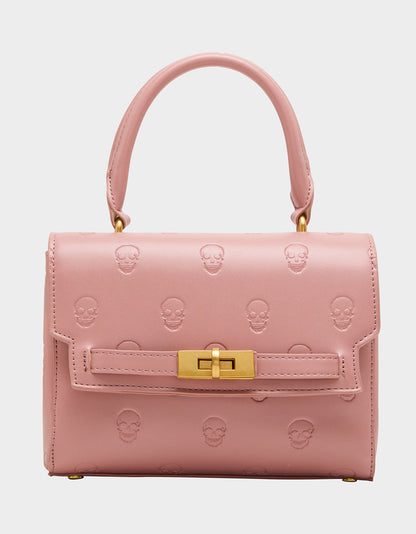 Betsey Johnson Popular - SKULLICIOUS TOP HANDLE BLUSH Women's Blush Pink Skull Top Handle Handbag with Crossbody Strap