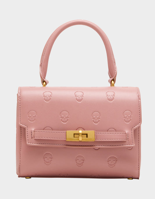 Betsey Johnson Popular - SKULLICIOUS TOP HANDLE BLUSH Women's Blush Pink Skull Top Handle Handbag with Crossbody Strap