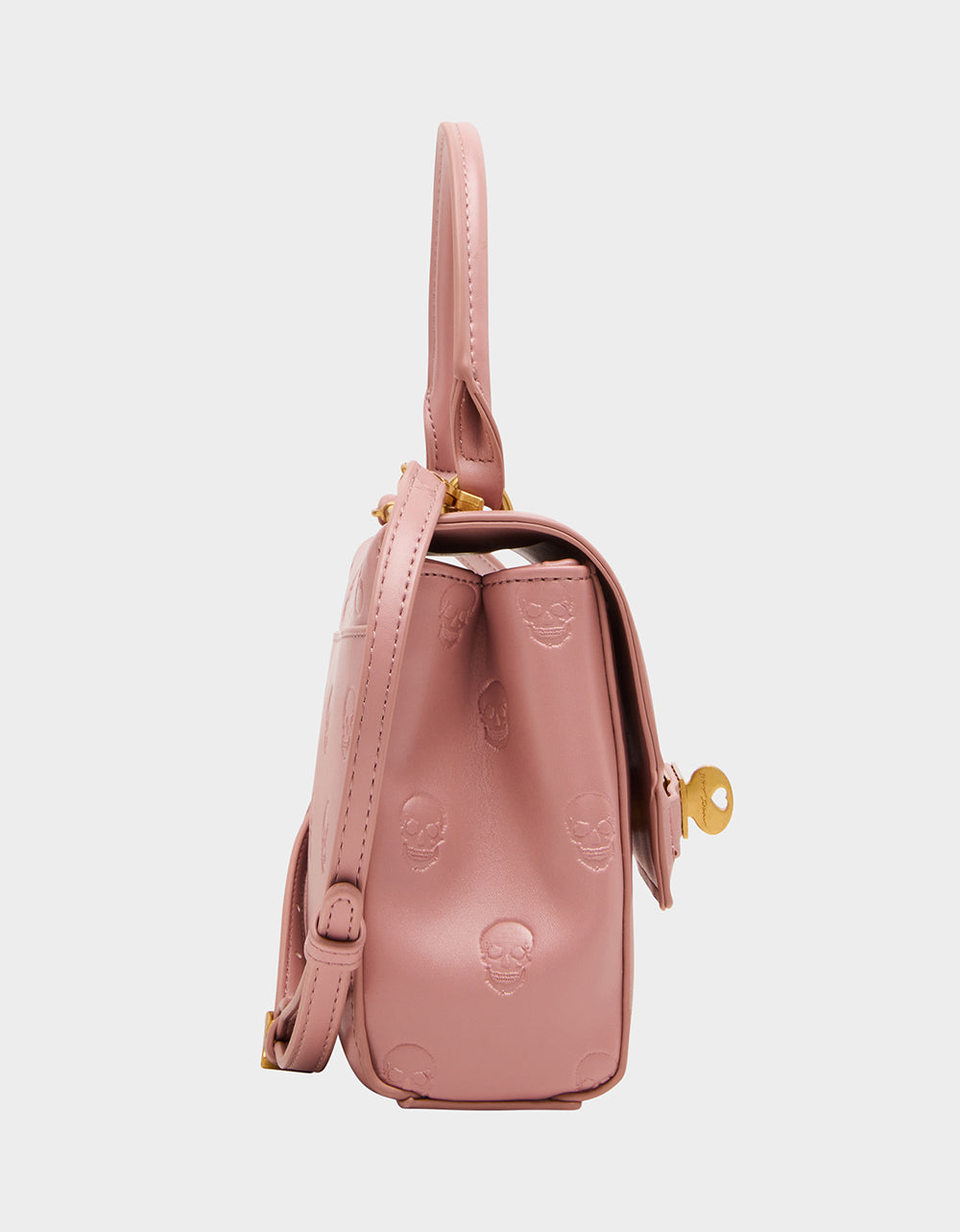 Betsey Johnson Popular - SKULLICIOUS TOP HANDLE BLUSH Women's Blush Pink Skull Top Handle Handbag with Crossbody Strap