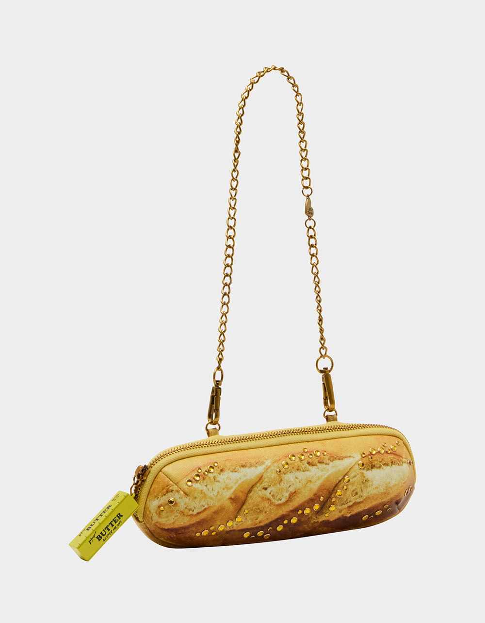 Betsey Johnson Customer Favorite - KITSCH BAGUETTE ABOUT IT SHOULDER BAG TAN Women's Kitsch Baguette Bread Shoulder Rhinestone Embellished Handbag