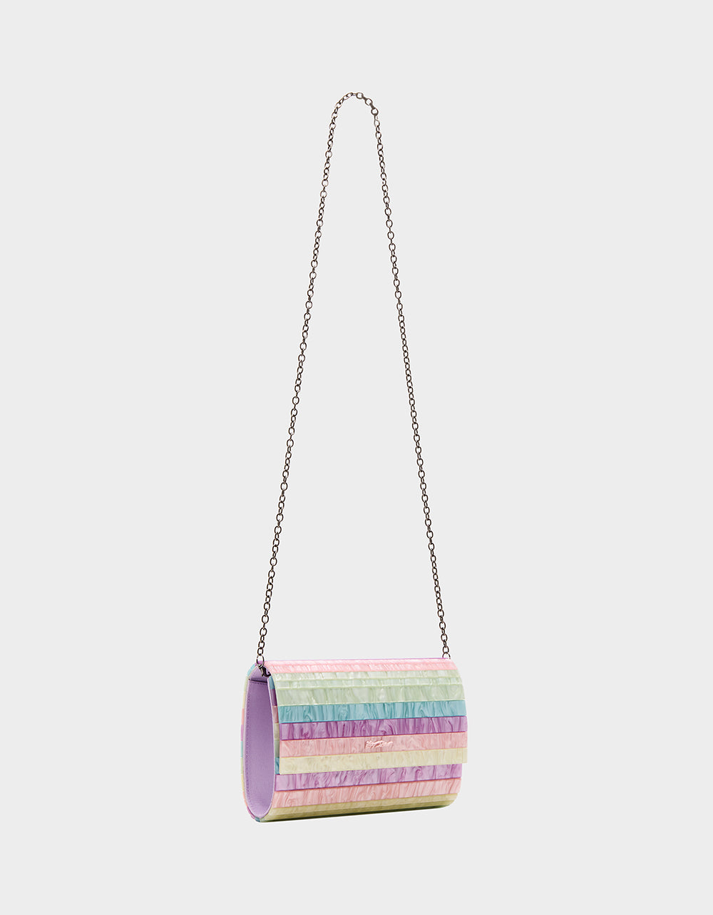 Betsey Johnson New - STRIP STRIP HOORAY CLUTCH PASTEL