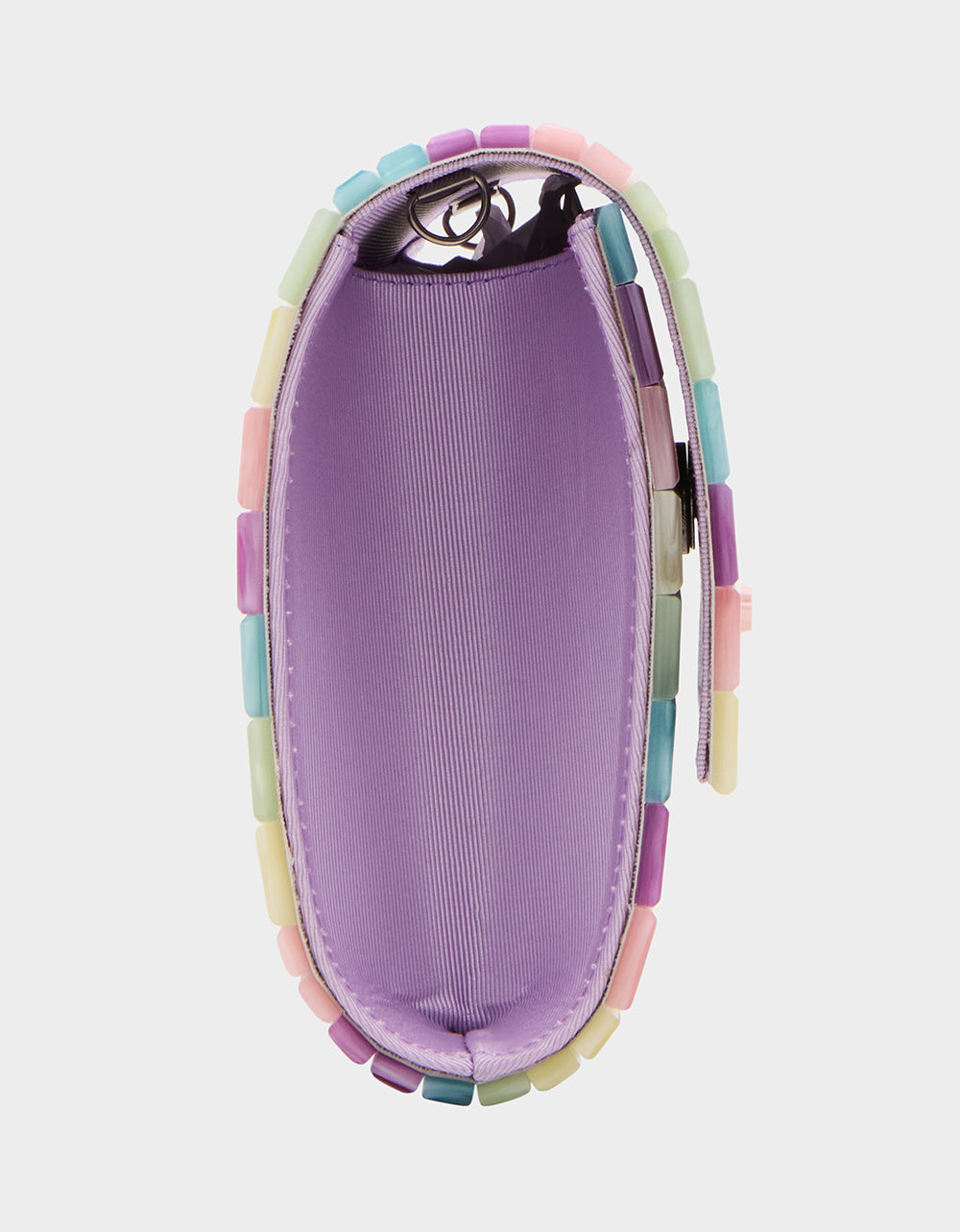 Betsey Johnson New - STRIP STRIP HOORAY CLUTCH PASTEL