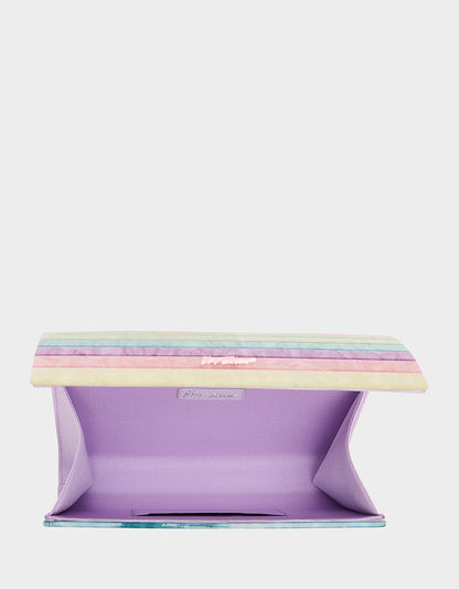 Betsey Johnson New - STRIP STRIP HOORAY CLUTCH PASTEL