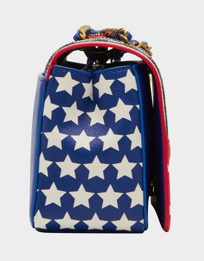 Betsey Johnson Sale - AMERICANA BUNDLE Women's Red White Blue USA Star Sneakers and American Flag Handbag Bundle