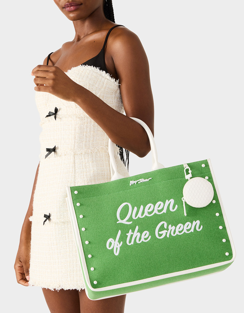 Betsey Johnson Signature - QUEEN OF THE GREEN CANVAS TOTE GREEN Women's Tote Handbag