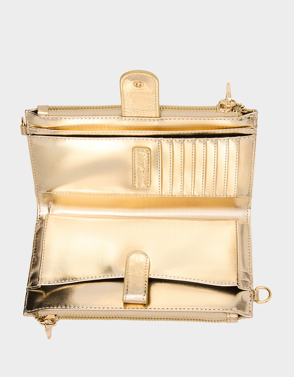 Betsey Johnson Customer Favorite - WALLET ON CHAIN PHONE HOLDER CHAMPAGNE Women's Rhinestone Embellished Wallet