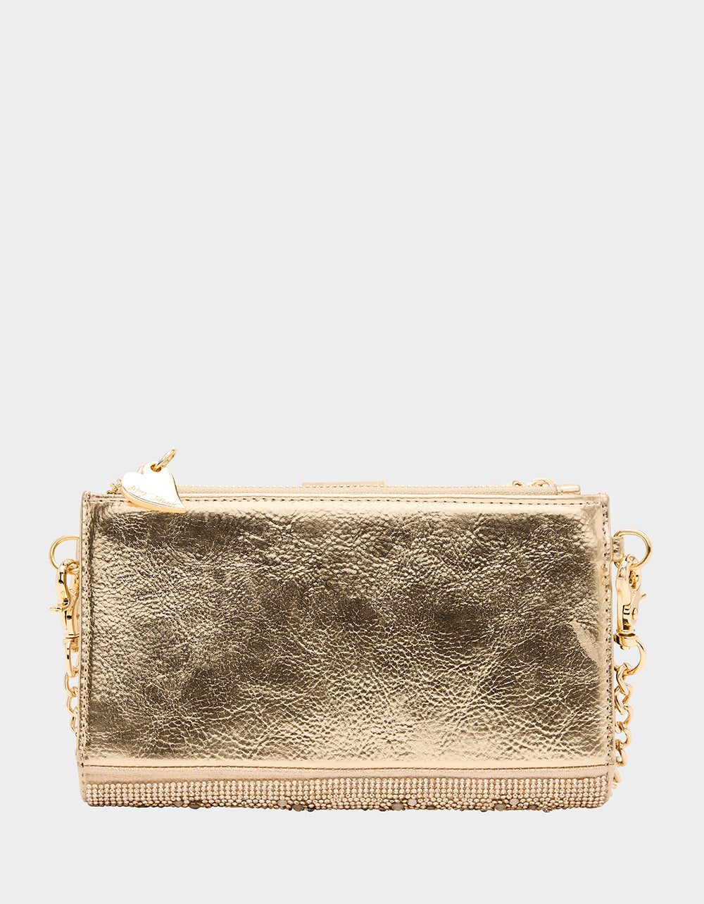 Betsey Johnson Customer Favorite - WALLET ON CHAIN PHONE HOLDER CHAMPAGNE Women's Rhinestone Embellished Wallet
