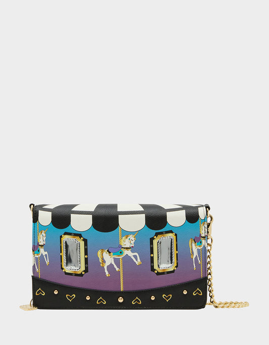 Betsey Johnson Quality - SPIN ME WALLET ON CHAIN MULTI Women's Carousel-Themed Horse Wallet