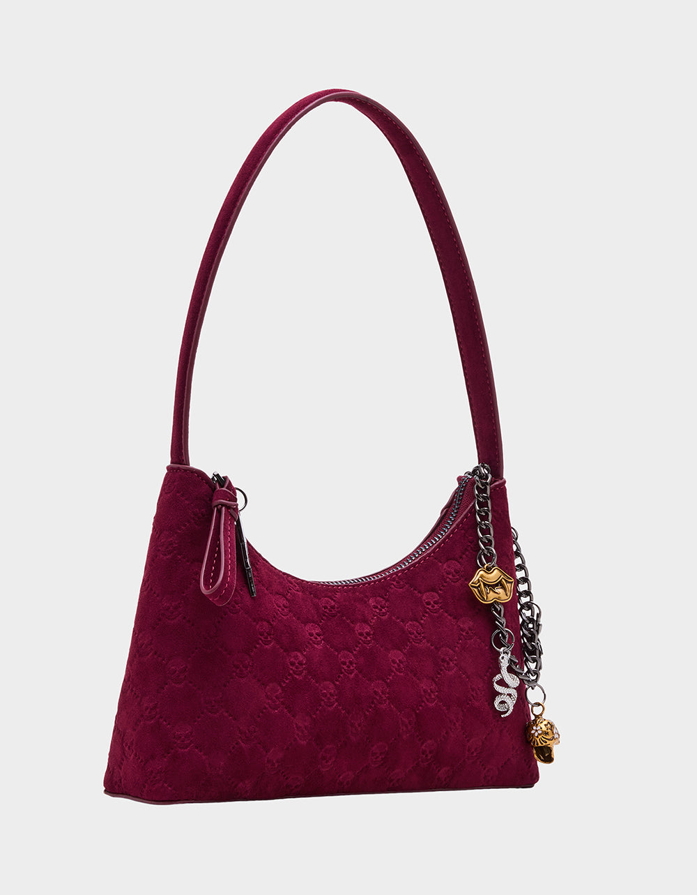 Betsey Johnson Everyday - HEADLINER DEBOSS TOP ZIP CHERRY Women's Skull Print Shoulder Charm Handbag