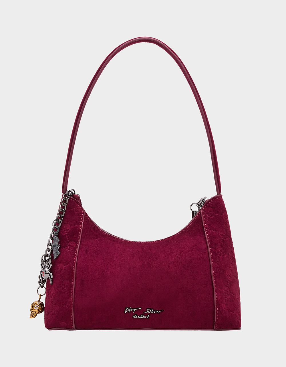 Betsey Johnson Everyday - HEADLINER DEBOSS TOP ZIP CHERRY Women's Skull Print Shoulder Charm Handbag