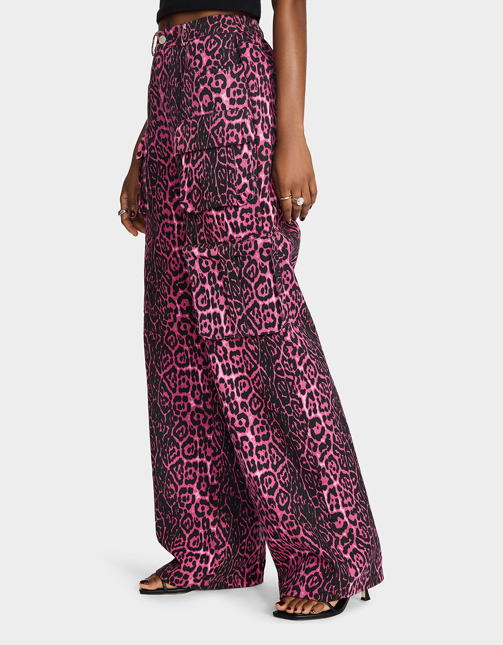Betsey Johnson Featured - WILD IN PINK BUNDLE Women's Pink Leopard Cropped Jacket and Cargo Pant Set