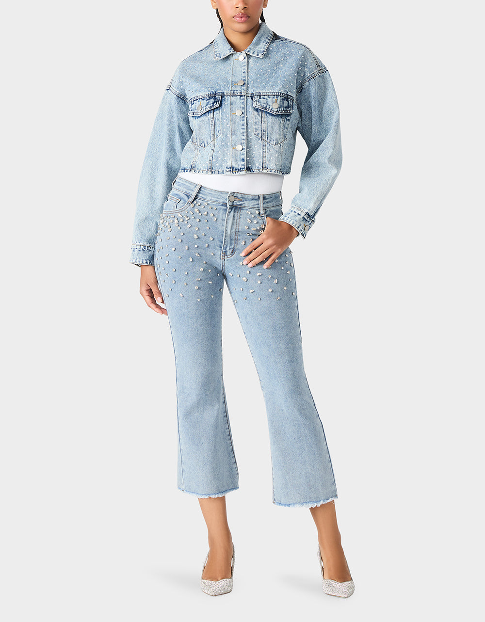 Betsey Johnson Trending - THE JEWELED JEAN DREAM BUNDLE Women's Rhinestone Denim Jacket and Jeans Set