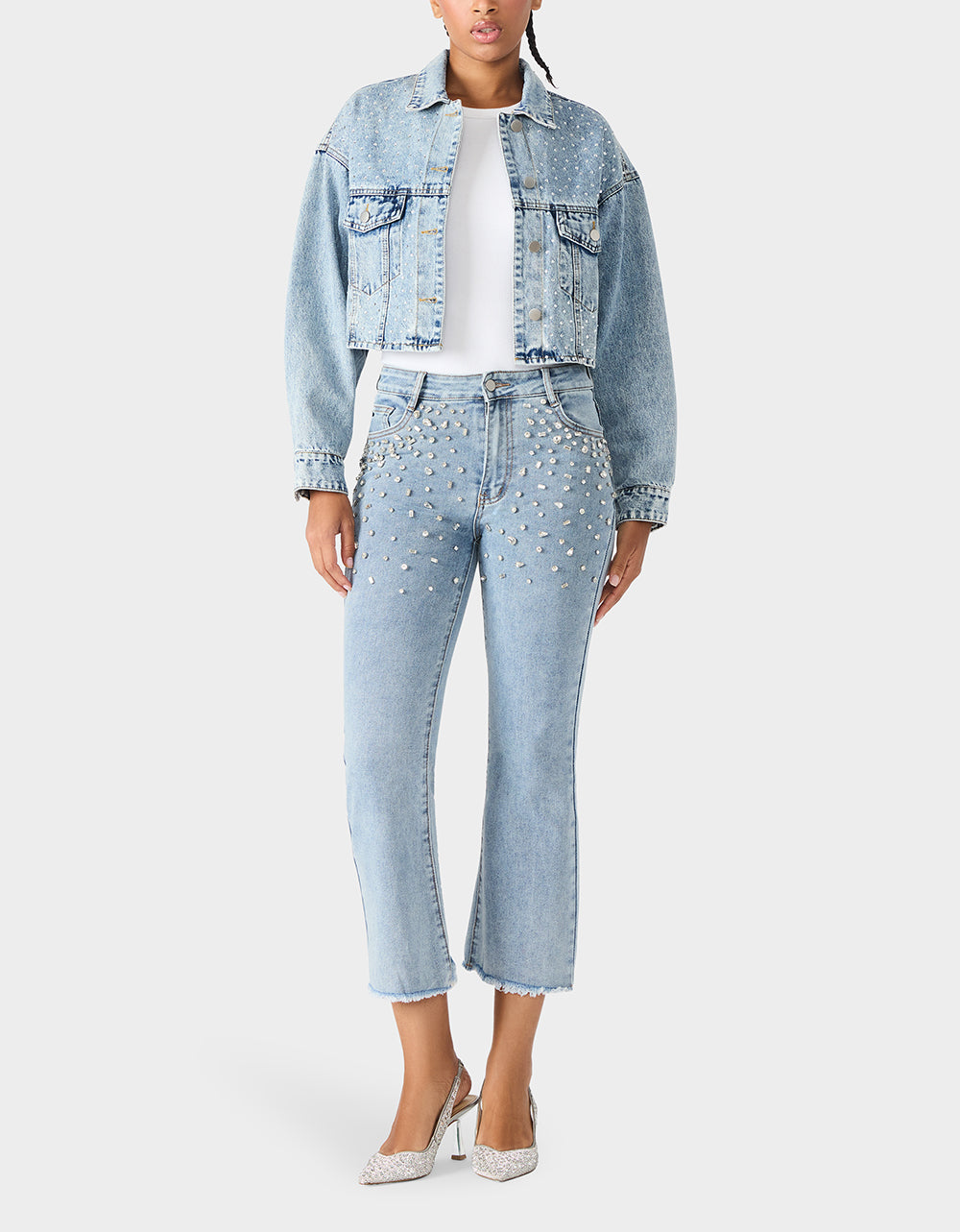 Betsey Johnson Trending - THE JEWELED JEAN DREAM BUNDLE Women's Rhinestone Denim Jacket and Jeans Set