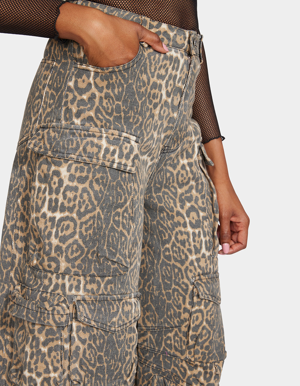 Betsey Johnson Featured - BARREL CARGO PANTS LEOPARD Women's Animal Print Pants