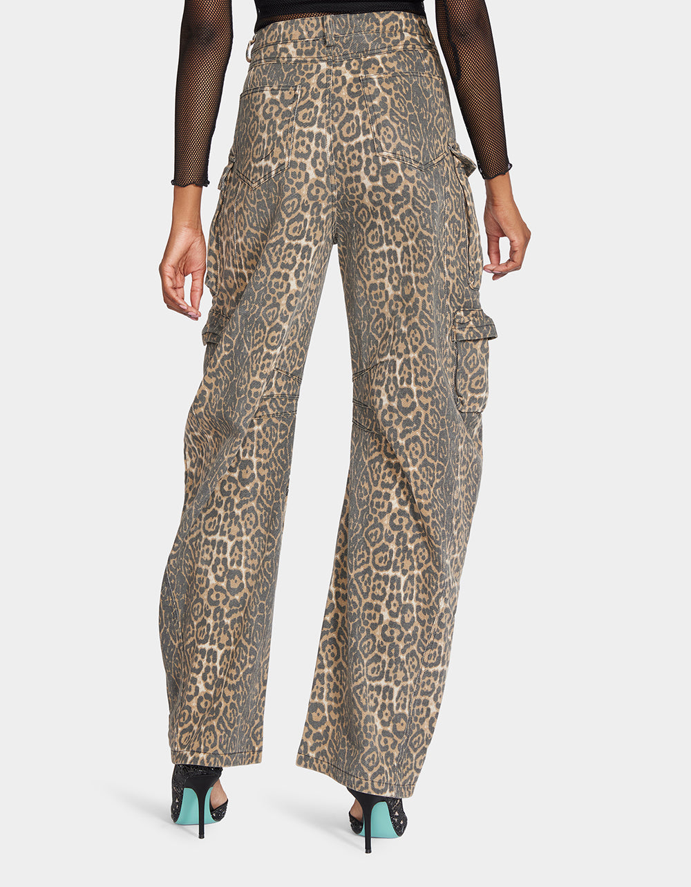 Betsey Johnson Featured - BARREL CARGO PANTS LEOPARD Women's Animal Print Pants