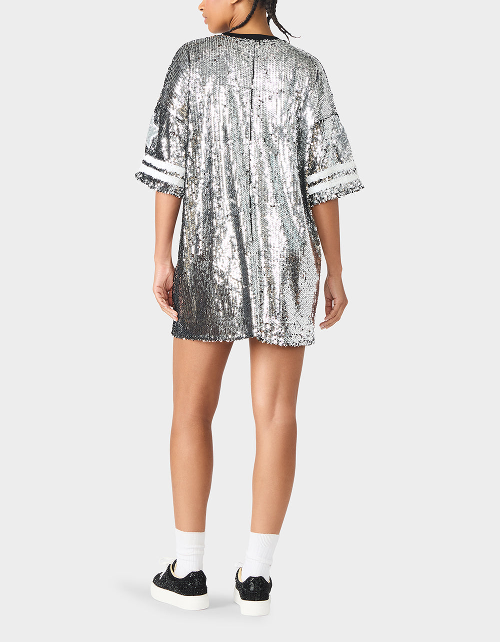 Betsey Johnson Recommended - THE SPORTS FAN HOLIDAY BUNDLE Women's Game Day Sequin Jersey Dress and Sidny Football Rhinestone Sneaker