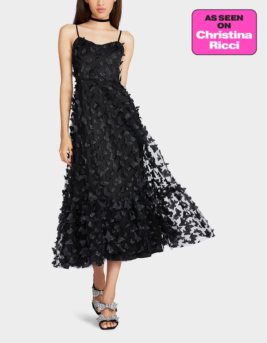 Betsey Johnson Best Seller - BETSEYS BUTTERFLY MAXI DRESS BLACK