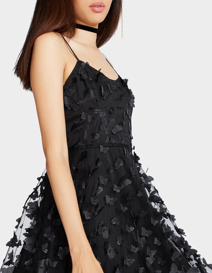 Betsey Johnson Best Seller - BETSEYS BUTTERFLY MAXI DRESS BLACK