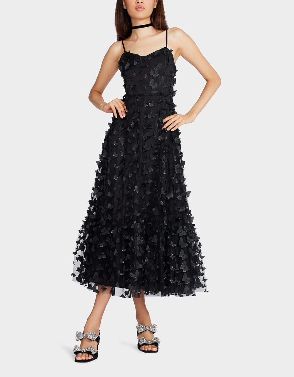 Betsey Johnson Best Seller - BETSEYS BUTTERFLY MAXI DRESS BLACK