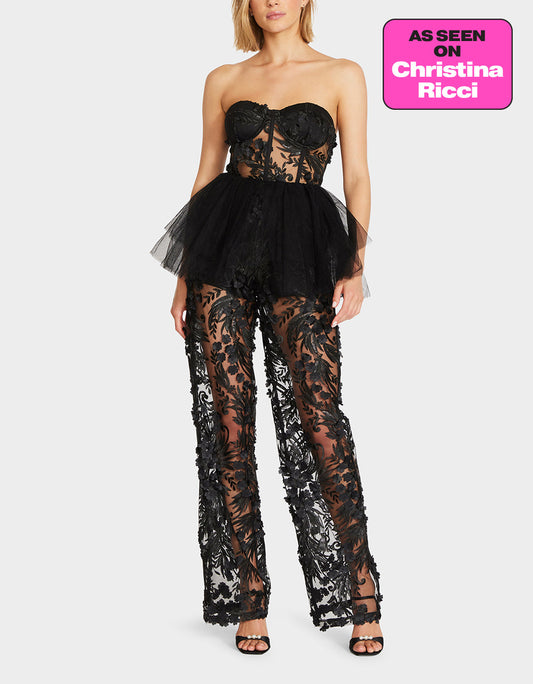 Betsey Johnson Deals - JENNA JUMPSUIT BLACK Lace