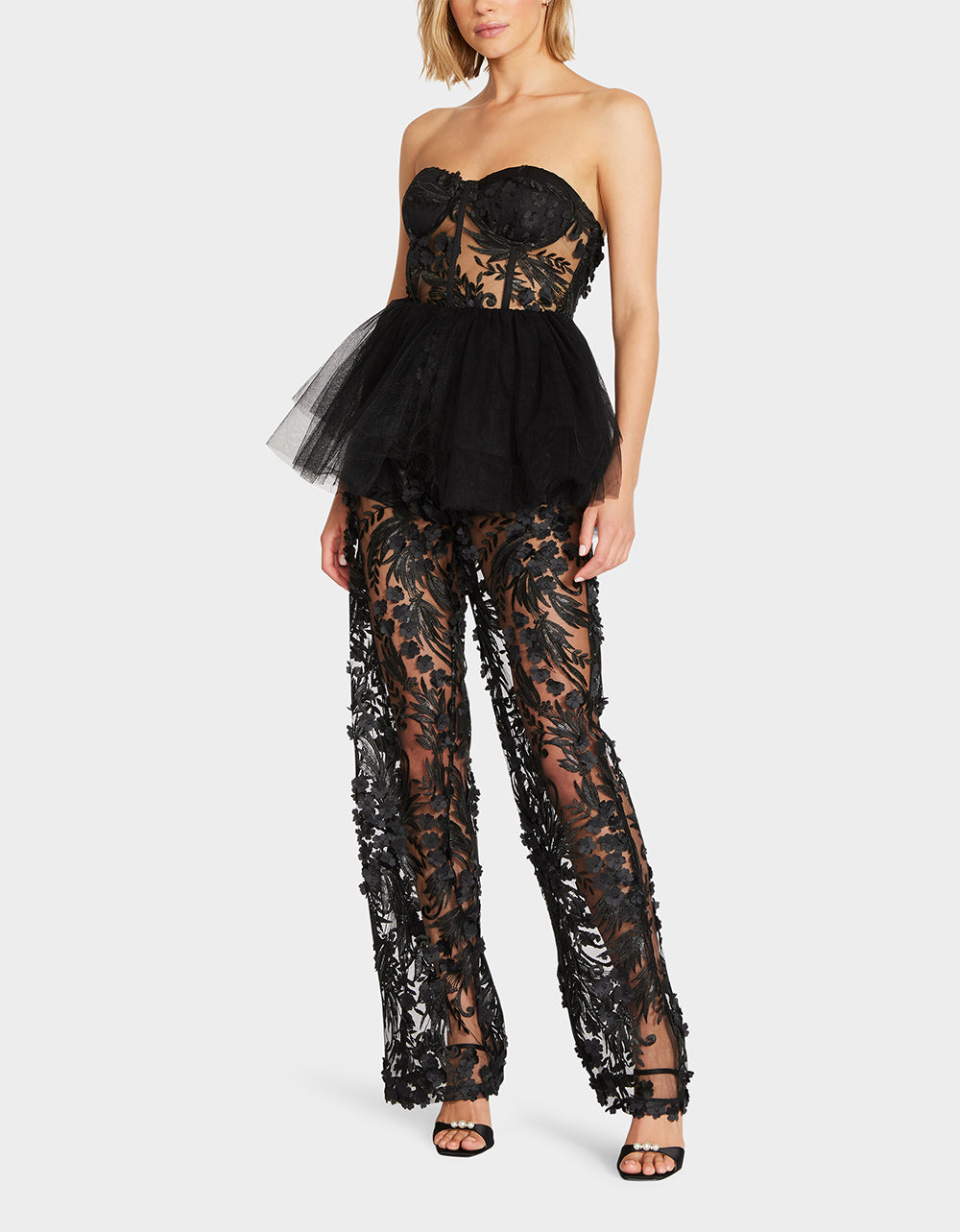 Betsey Johnson Deals - JENNA JUMPSUIT BLACK Lace