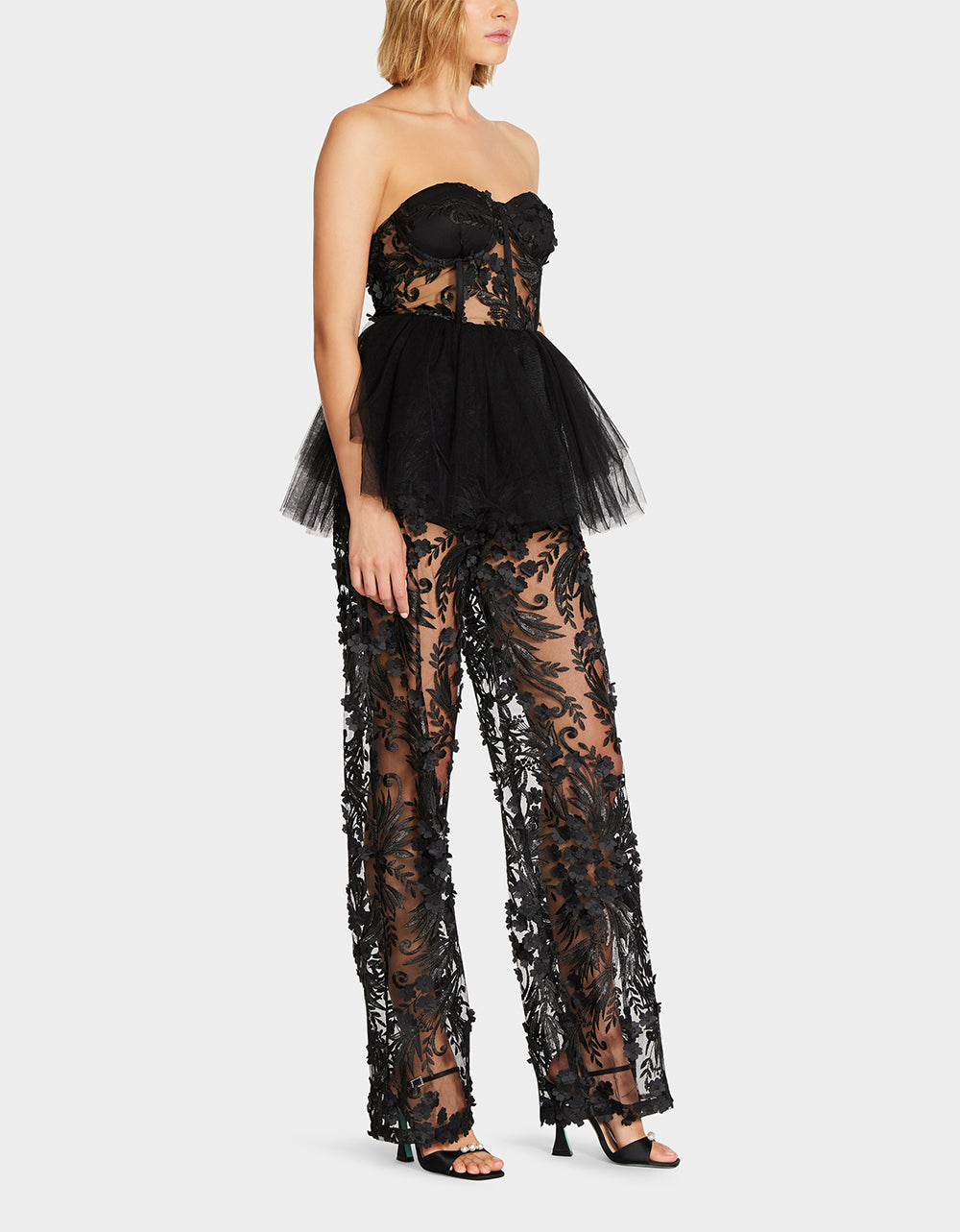 Betsey Johnson Deals - JENNA JUMPSUIT BLACK Lace