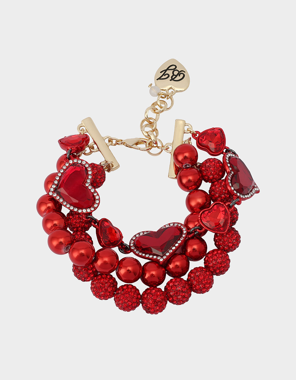 Betsey Johnson Trending - LOVE SPELL MULTI BRACELET RED Women's Valentine's Day Heart Bracelet