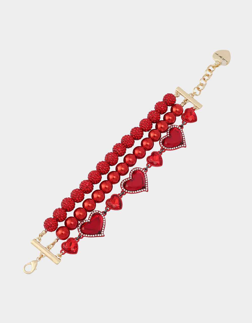 Betsey Johnson Trending - LOVE SPELL MULTI BRACELET RED Women's Valentine's Day Heart Bracelet