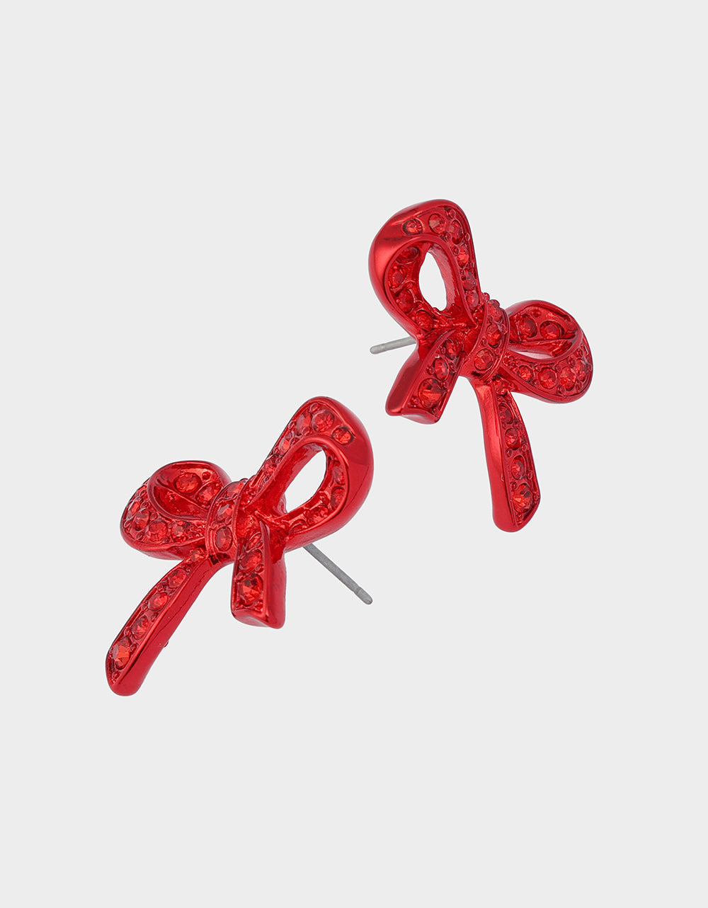 Betsey Johnson Signature - BOW STUD EARRINGS RED Women's Rhinestone Bow Stud Valentine's Day Earrings